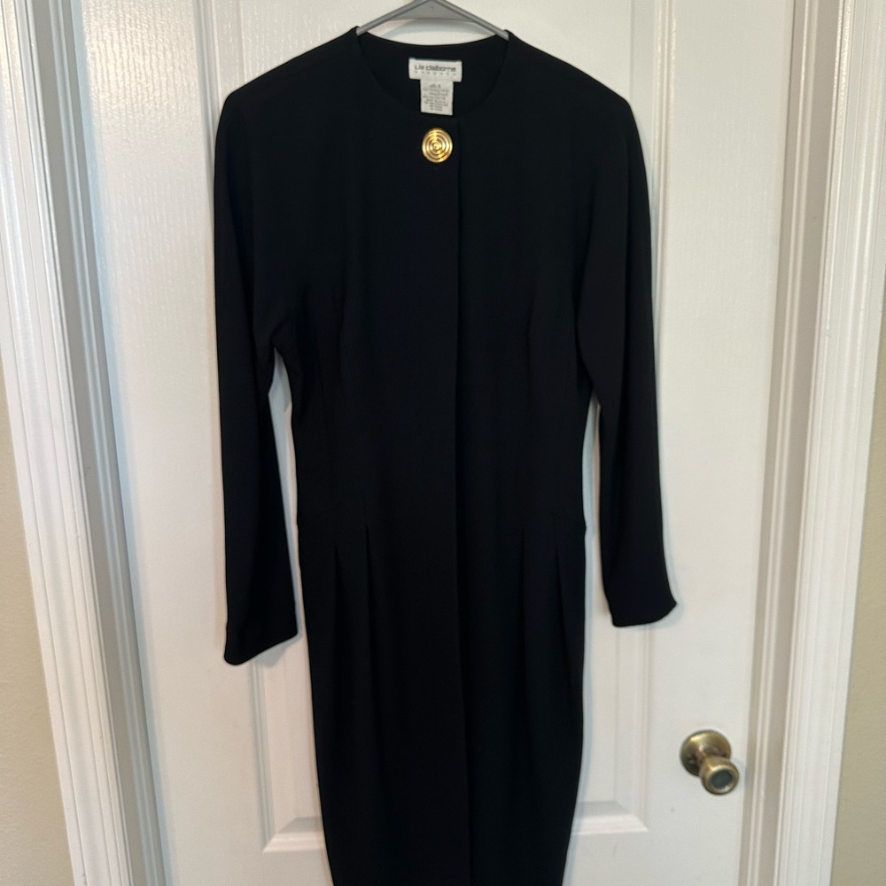 Vintage Liz Claiborne Classic Black Long Sleeve Dress size 4